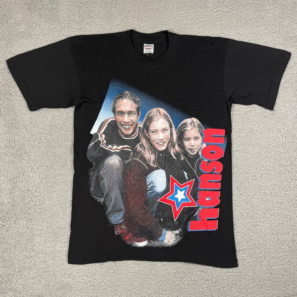 Hanson Vintage 90s Rap Parking Lot Band Tee Mens XS-S Front Back Americas Best